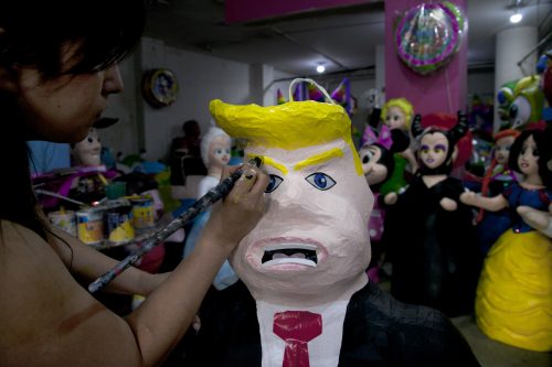 In Mexico City, critics created a piñata in response to Donald Trump’s claims that many Mexican immigrants to the United States bring drugs and crime, and that many are rapists. Such rhetoric has put the Republican party in a political and moral bind.