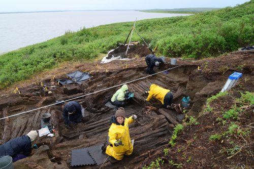 The remains of a 500-year-old Inuvialuit village are sliding into the ocean as the coast gives way. Archaeologists are moving quickly to excavate the most impressive of the semi-subterranean dwellings to understand the people who lived there.