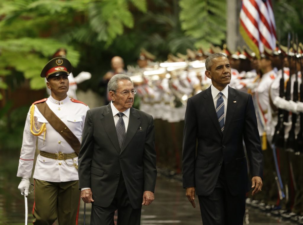 In March 2016, U.S. President Barack Obama met with Cuban President Raúl Castro. President Obama became the first sitting U.S. president in almost 90 years to visit Cuba.
