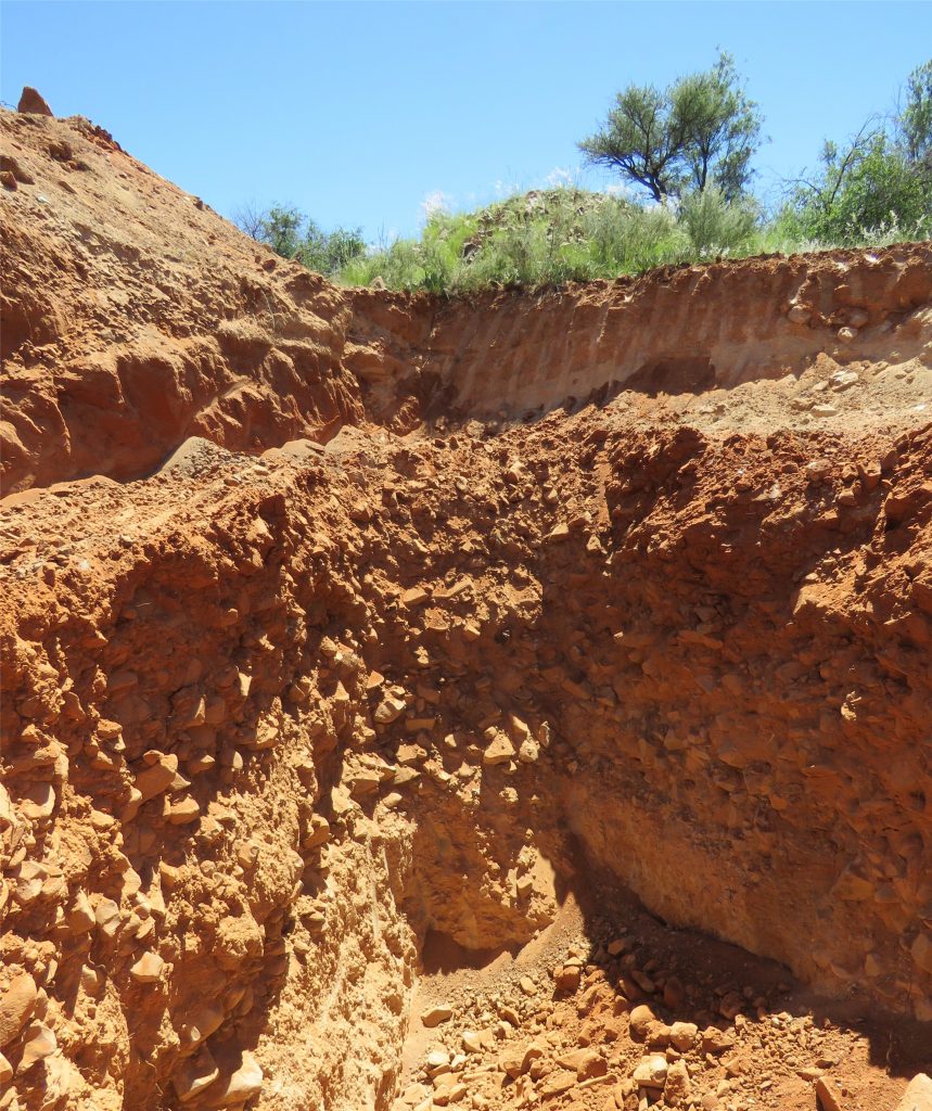 A photo taken on March 20, 2016, documents the damage done to Canteen Kopje by diamond mining activity.