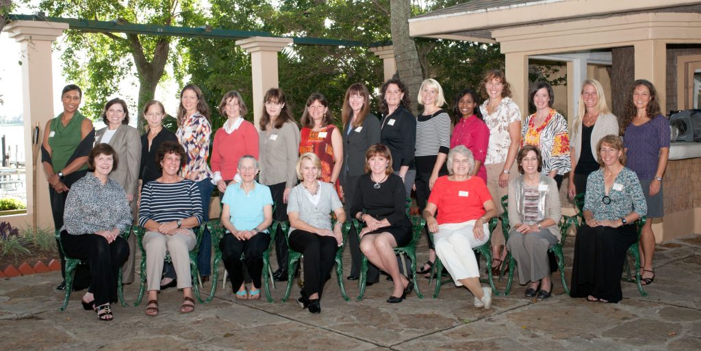 Twenty-two astronauts and Carolyn Huntoon, the first woman to serve as director of NASA’s Johnson Space Center, met in 2012 to honor fellow astronaut Sally Ride.