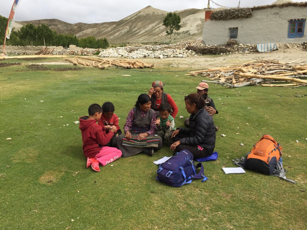 Community researcher Karma Chodon Gurung interviewed a woman in Nyamdok Village, Upper Mustang, about her experiences of the earthquake.