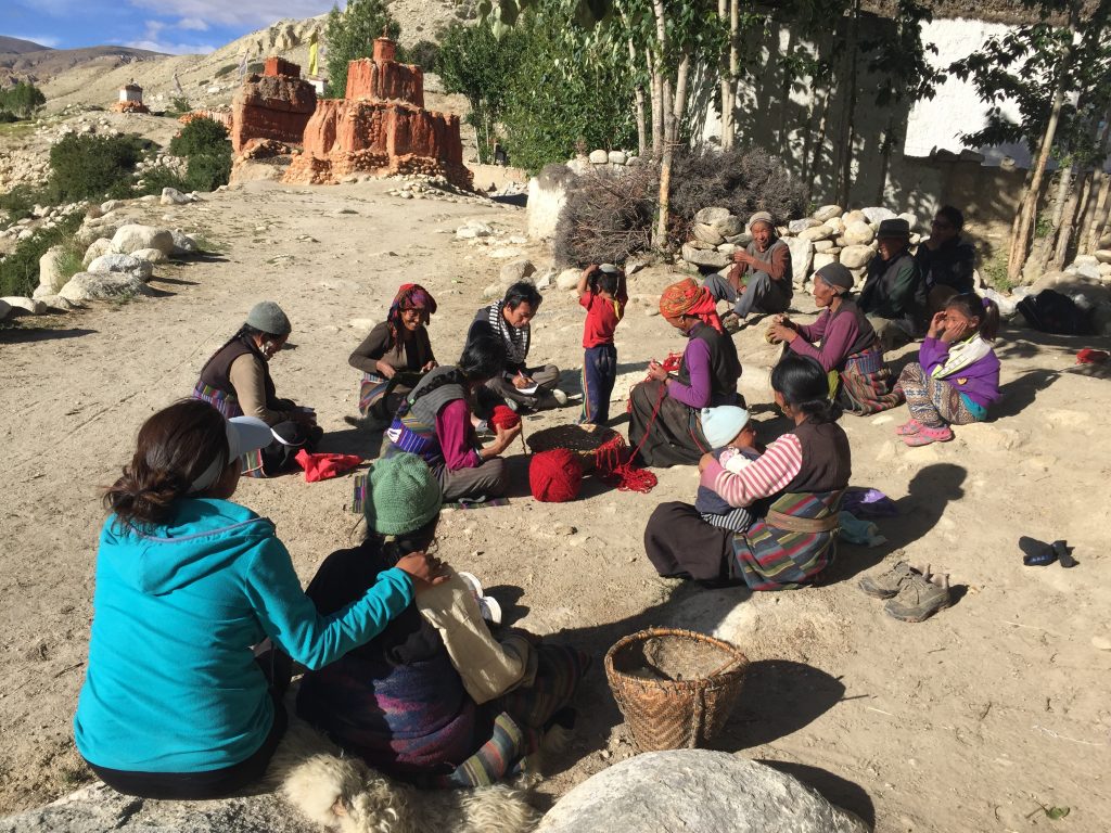 Ngawang Tsering Gurung and Karma Chodon Gurung, community researchers for this project, conducted a group interview with men and women in Ngenyul Village, Upper Mustang.