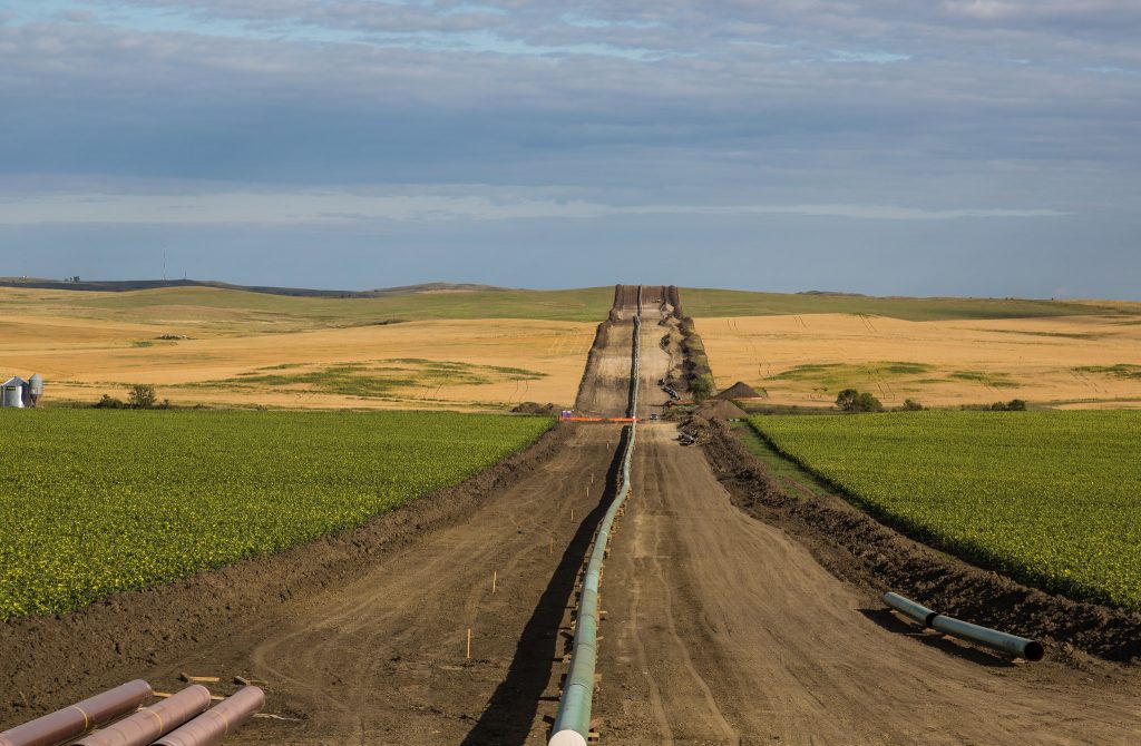A segment of the Dakota Access pipeline has already been constructed near New Salem, North Dakota. If development were allowed to proceed, the pipeline would potentially threaten Standing Rock Sioux cultural sites near Lake Oahe as well as the tribe’s water resources.