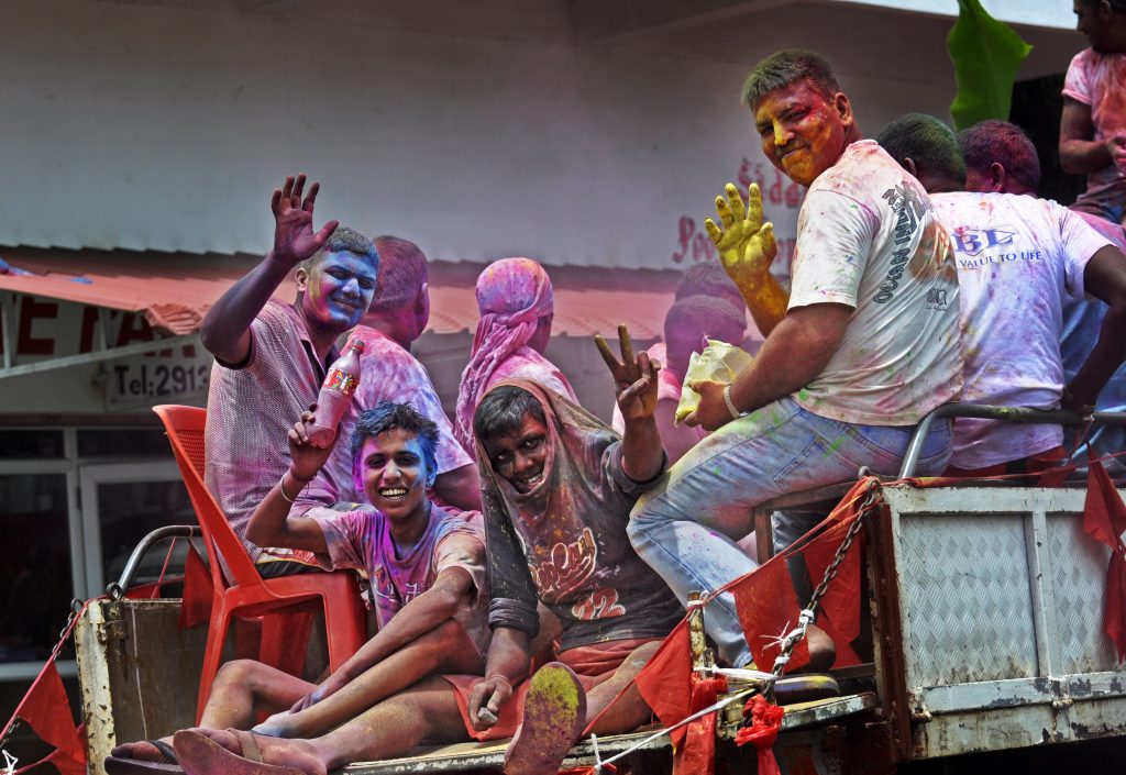 Mauritian Hindus playfully throw a mix of colored powder and water at each other during the Holi, also known as the Festival of Colors, which marks the arrival of spring. Spring festivals signify transformation, rebirth, and hope. They allow people to leave their daily worries behind, connect with one another, and above all, have fun.