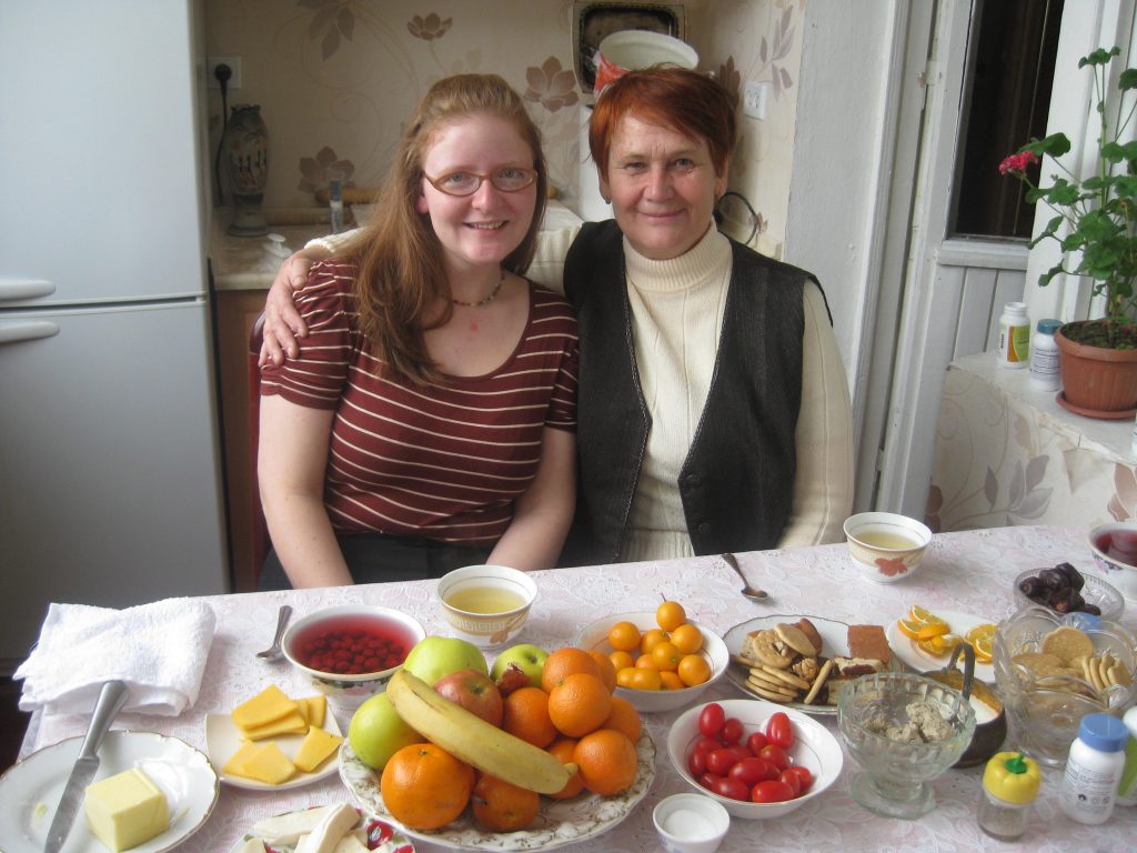 The author (left) learned that over the years Rahima (right) has signed on more than 600 people with Neways, an American multilevel marketing company.