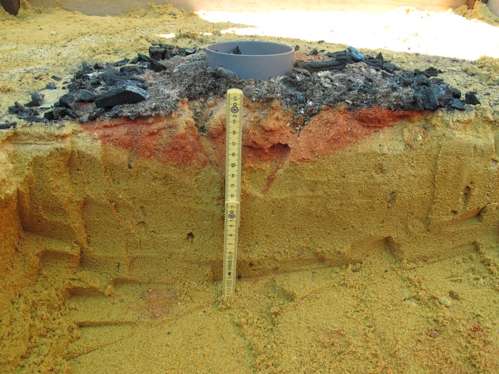 Neanderthal fire - Experiments show that fires leave behind evidence—charcoal, ash, and burned artifacts—that gets buried under layers of sediment that accumulate over time, leaving a record that can persist for many thousands of years.