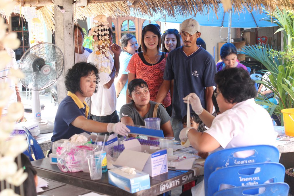Transnational social protection - One of the aims of the International Labor Organization, a U.N. agency that brings together governments, workers’ representatives, and employers, is to promote health care for migrants—such as those shown here who are receiving care in Thailand.
