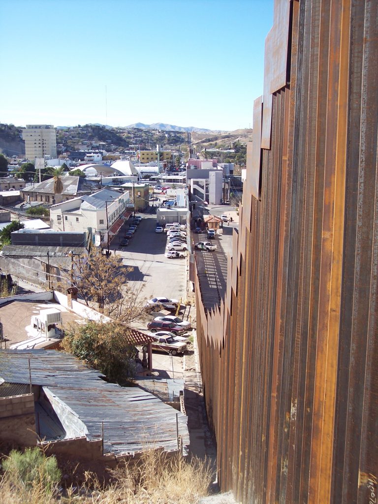 The increasing militarization of the border in Ambos Nogales, seen here from Mexico, has resulted in large declines in local business on both sides of the border.