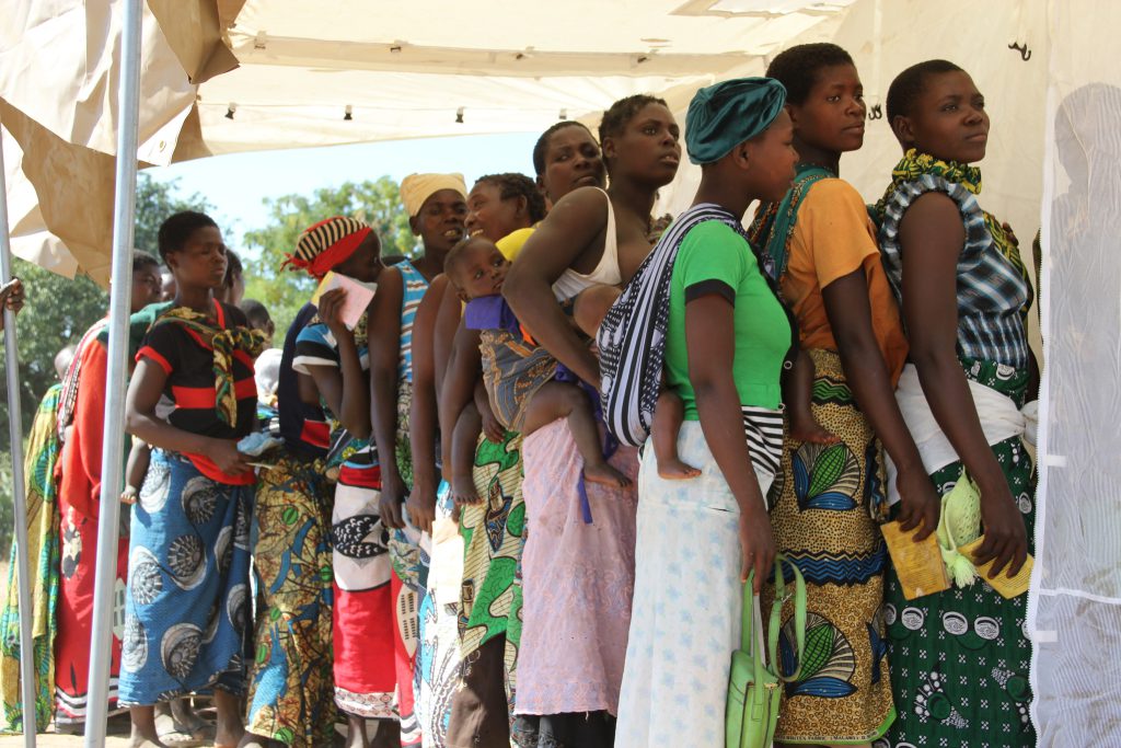 In 2012, women in Malawi—where Marie Stopes International supplies 65 percent of the country’s contraceptives—wait in line for reproductive health services.