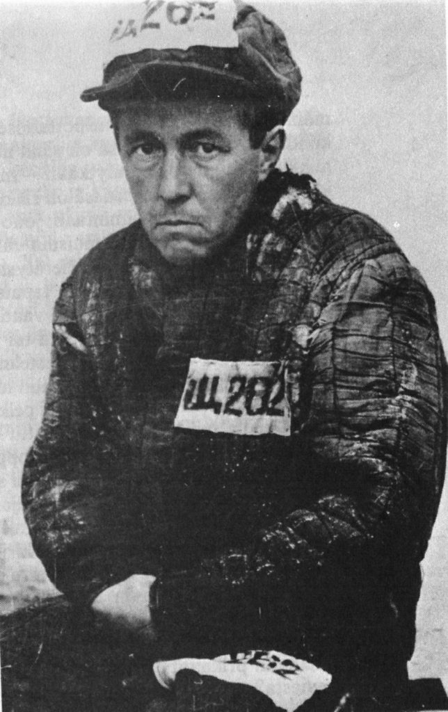 Prison art - Konovalenko may have based the older man in his “Prisoners” statue on this photo, which shows author Aleksandr Solzhenitsyn on the day he was released from prison in 1953.