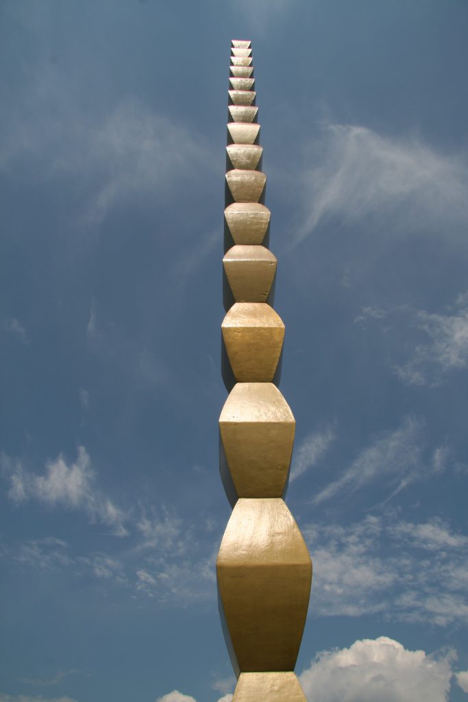 “The Endless Column,” created by Brâncuşi, once again rises up to the heavens in Târgu Jiu, Romania, after an extensive restoration project fixed the damage it suffered during the communist era.
