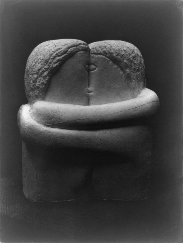 A version of Brâncuşi’s sculpture “The Kiss,” put up for auction in 2014, sold above the asking price.