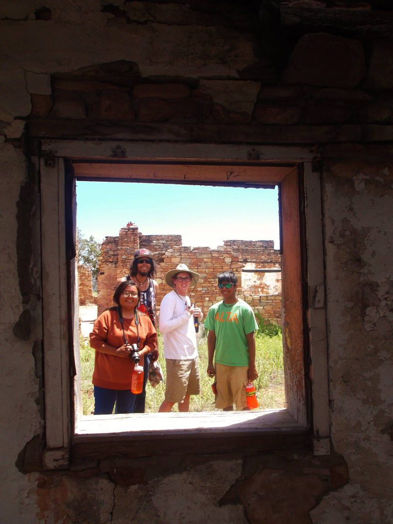 Native American archaeology - Students from Fort Lewis College’s Archaeological Field School pose for a photo during a weekend field trip to Kinishba Pueblo, on the Fort Apache Reservation in Arizona.