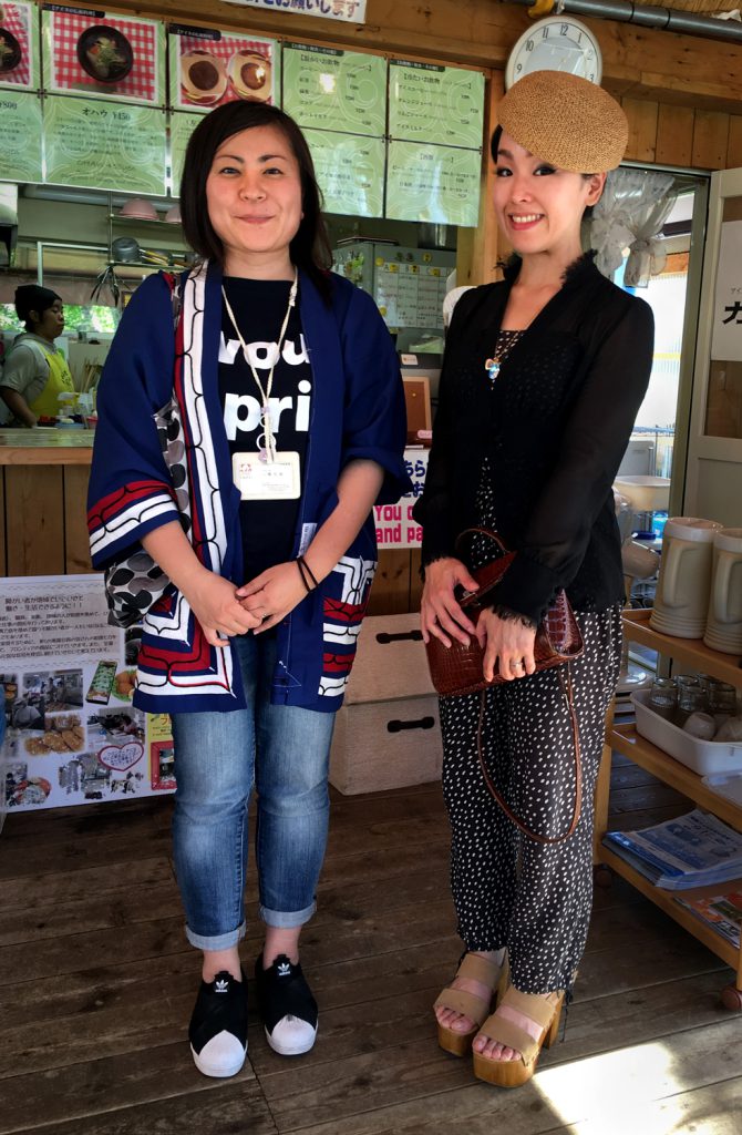 Tomoe Yahata and Mai Ishihara, who both have Ainu heritage, meet for the first time at the Ainu Museum in Shiraoi.