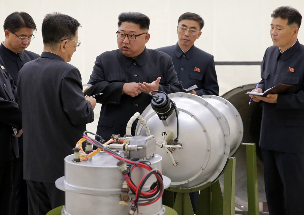 Nuclear threats made by North Korean leader Kim Jong-un, center, have put the world on edge.