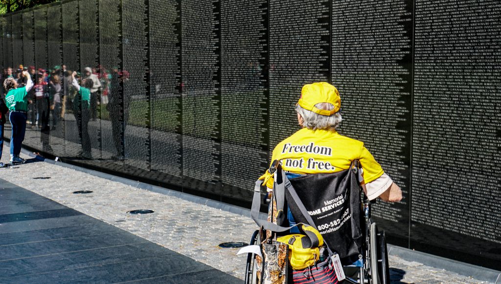 The Vietnam Veterans Memorial offers a neutral space where people can publicly mourn and remember friends and loved ones who were killed in the war.