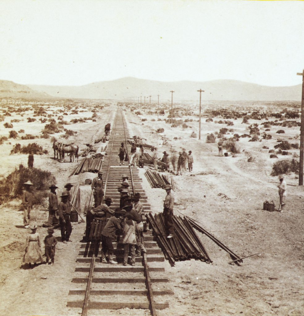 abalone california chinese - Numerous Chinese immigrants worked for the Central Pacific Railroad in the mid-1800s. Some are shown here installing tracks through Nevada’s Humboldt Plains.