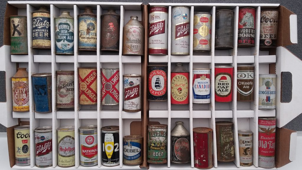 beer can archaeology - These are just a few dozen of the thousands of old beer cans that archaeologist David Maxwell has collected over the years.
