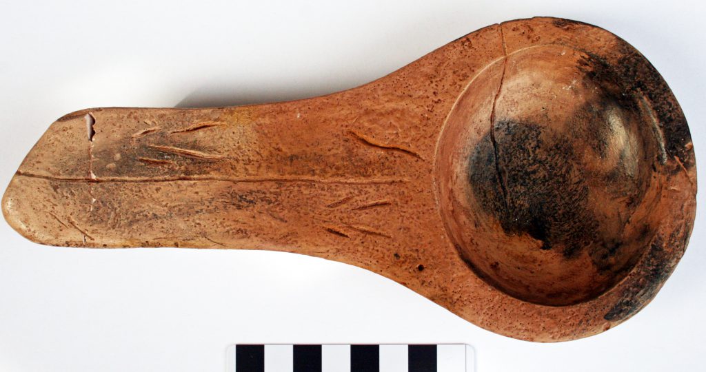 Night archaeology - The Paleolithic stone lamp that this replica is based on was made approximately 17,500 years ago around what is now Lascaux, France. In the bowls of such lamps, ancient people burned wicks made of plant material and animal fat.