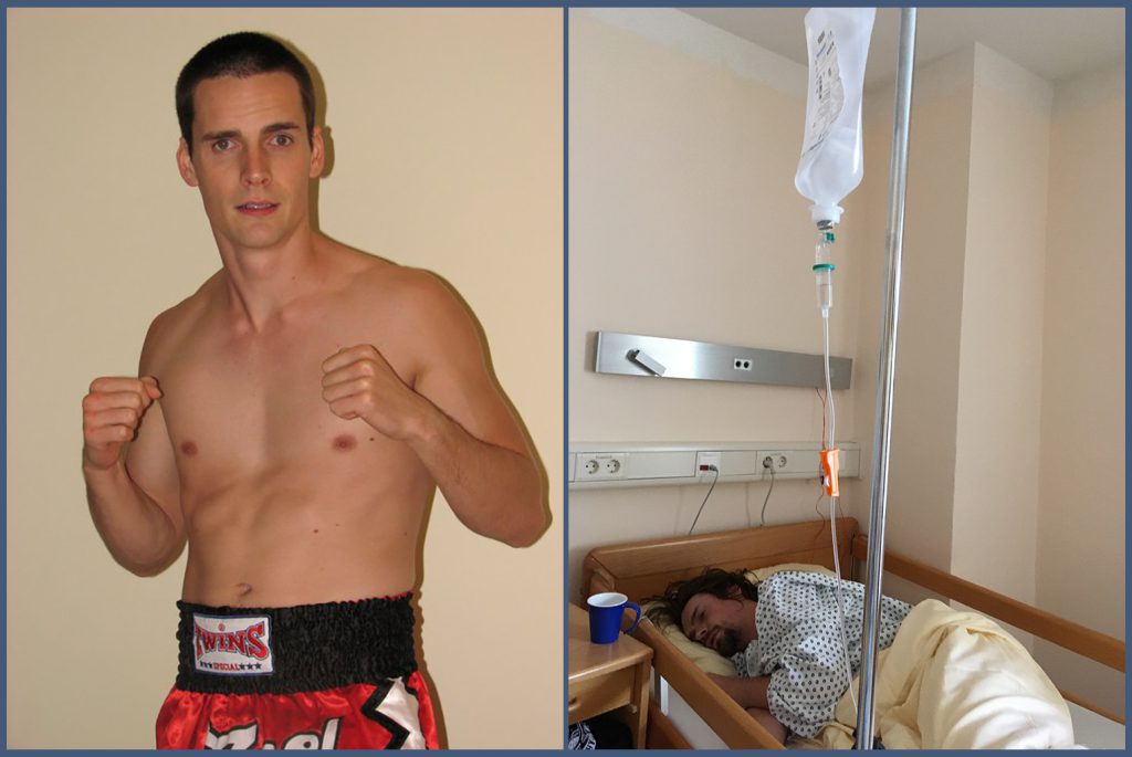 The author before and after becoming ill from Lyme disease.