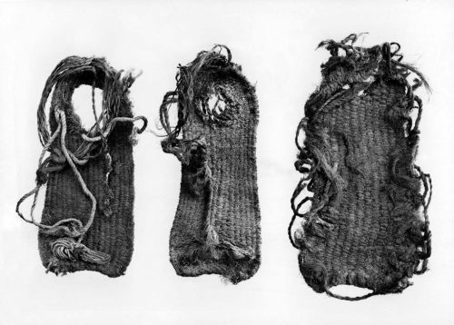 These well-preserved ancient sandals came from Tularosa Cave. For an idea of their size, the center one is about 24 centimeters long.