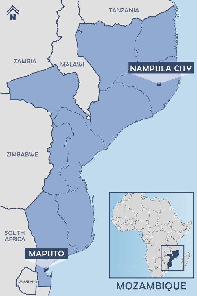 Mozambique, a country of some 30 million people in southeastern Africa, has a long coastline—nearly 2,500 kilometers—on the Indian Ocean.