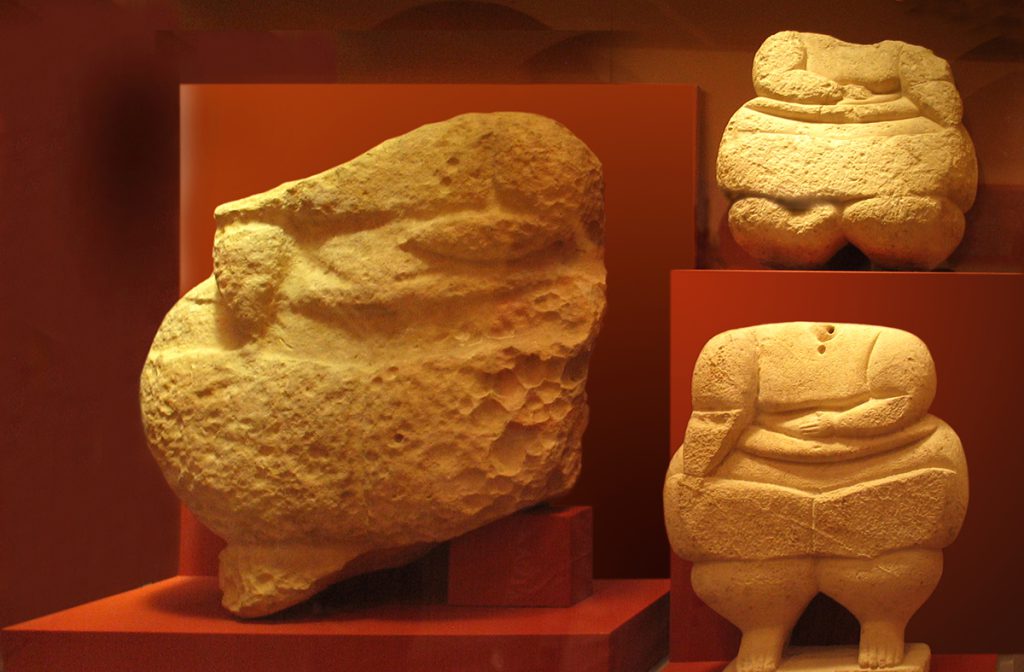 These figurines at Malta’s National Museum of Archaeology come from Ħaġar Qim, a complex of megalithic structures that is one of the oldest religious sites in the world.