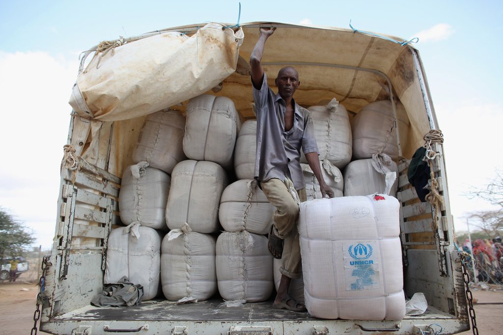A man delivered aid from the U.N.’s High Commissioner for Refugees to the Dadaab complex in 2011.