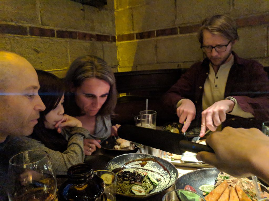 eating insects - Testing their own cultural reflexes, the SAPIENS Podcast team sampled ants and crickets at Linger, a restaurant in Denver, Colorado. (Credit: Cat Jaffee/SAPIENS)