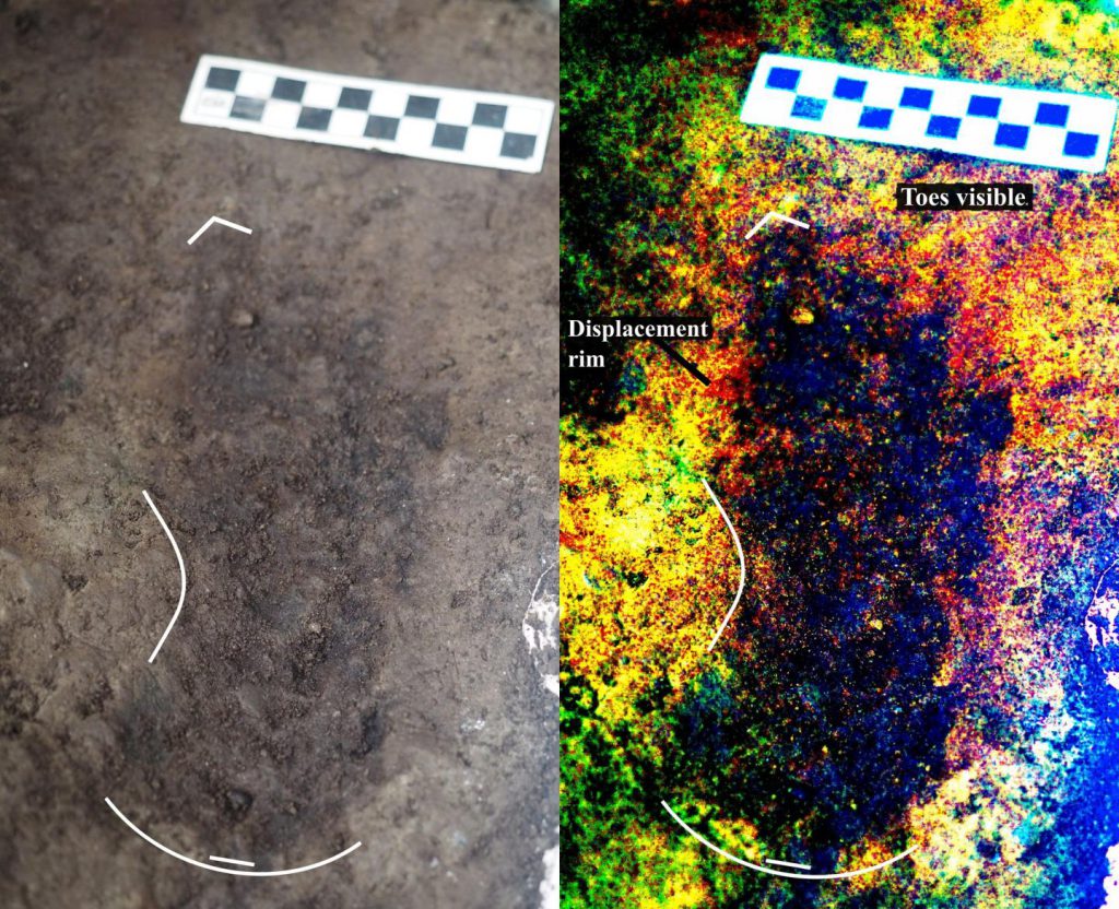 Researchers uncovered this 13,000-year-old footprint on a beach on Calvert Island, British Columbia.