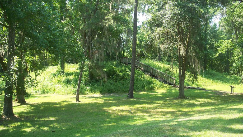 florida climate change - Six ancient Native American mounds lie in Lake Jackson Mounds Archaeological State Park near Tallahassee, Florida.