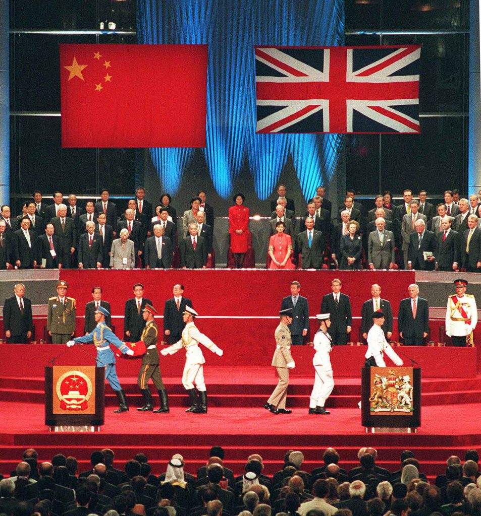 Harmony - Following 156 years of British colonial rule, Hong Kong officially became a special administrative region of China during this handover ceremony in 1997.