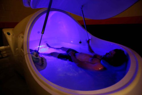 Sensory deprivation tanks purportedly help floaters enter a deeply relaxed state.