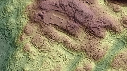 A lidar scan of a site in Mexico reveals the boundaries of a ceremonial area.