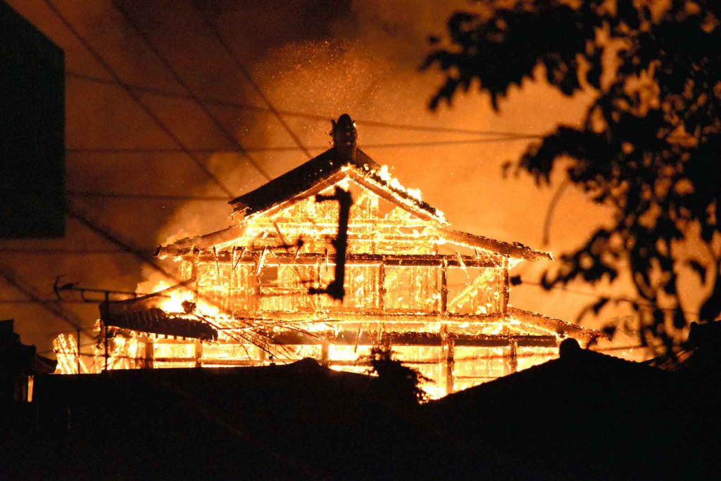 Shuri Castle, a world heritage site, burned down on October 31 in Okinawa, Japan.
