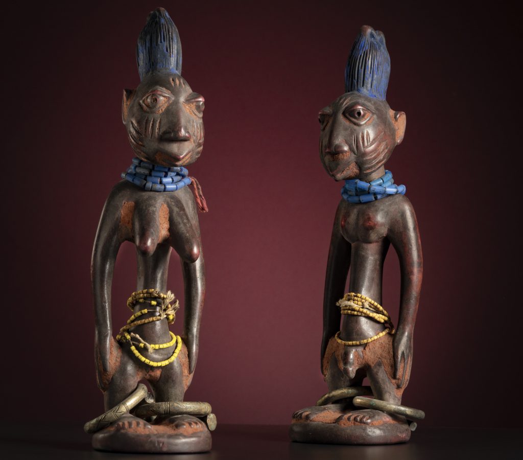 The Yoruba twin statues, or ère ìbejì, pictured here were likely created for the international art market.