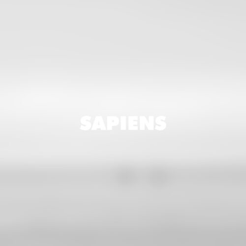 The word "SAPIENS" on an off white background.