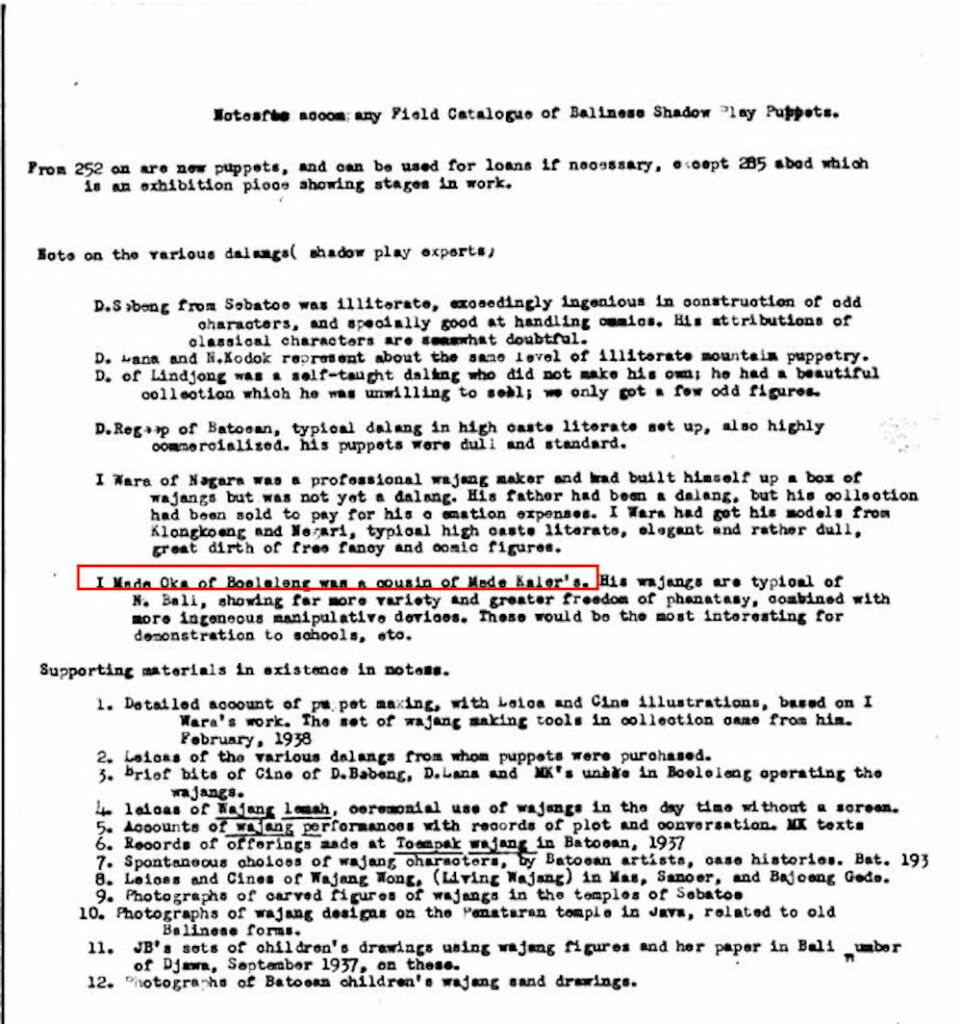 A piece of paper is filled with typed notes.