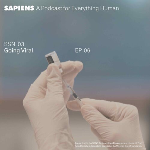 Two hands in medical gloves prepare a shot, with a needle and vial.