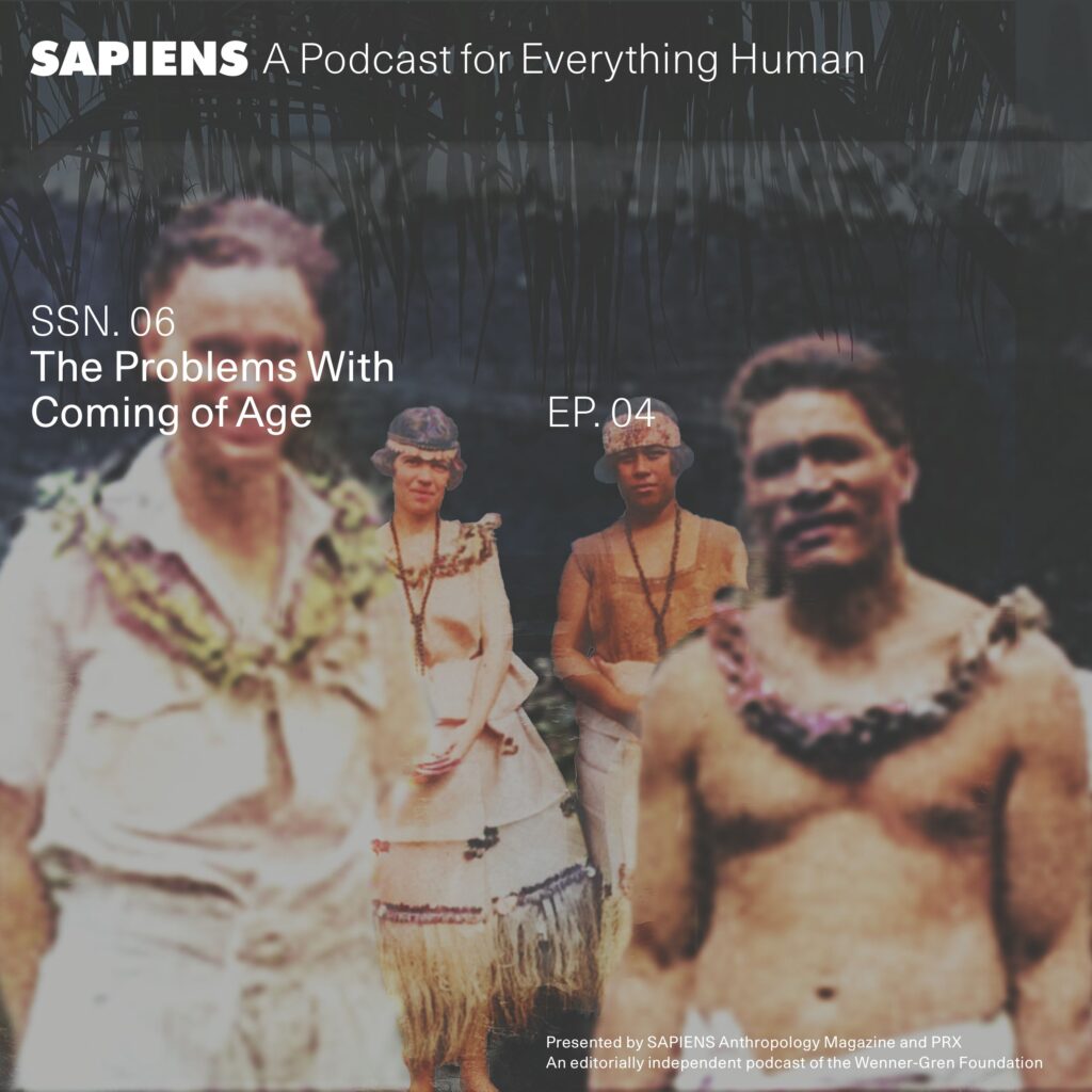 In a collage, white people and Samoans stand together yet apart.