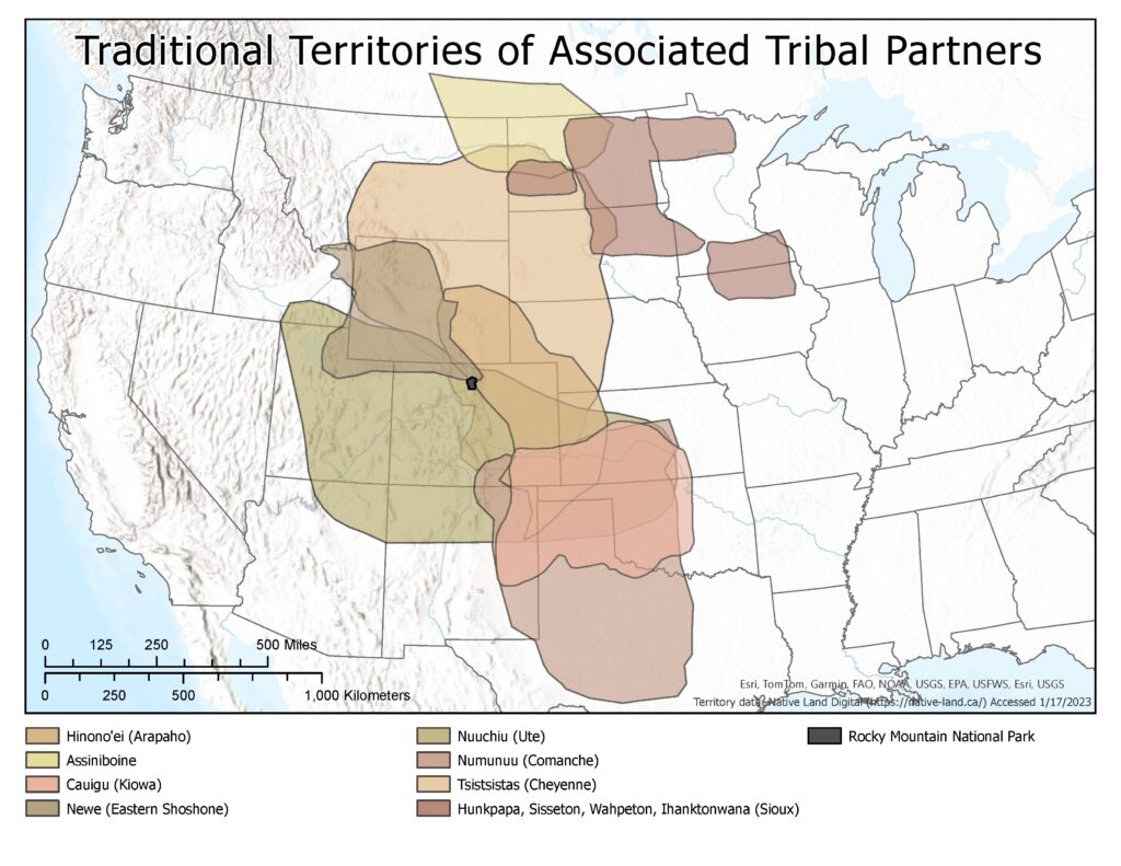 A map of the western part of the United States uses overlapping tan, green, and beige outlines to designate Tribal territories.